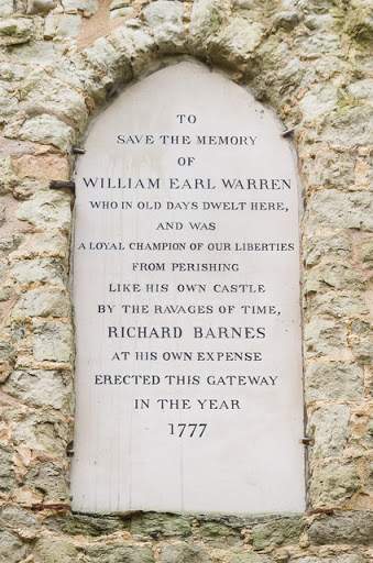 Plaque on Reigate Castle gateway
