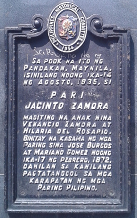 Father Jacinto Zamora historical marker