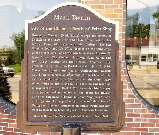 Mark Twain - Site of the Clemens Brothers' Print Shop