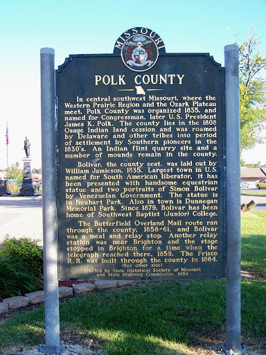 Polk County Historical Marker - Side I