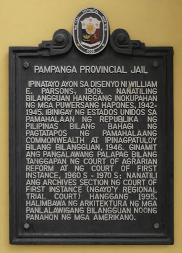Pampanga Provincial Jail historical marker