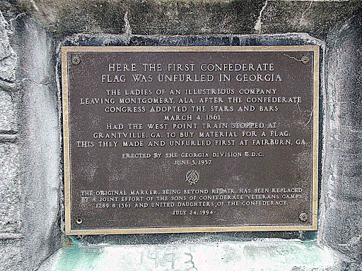 Here the First Confederate Flag was Unfurled in Georgia