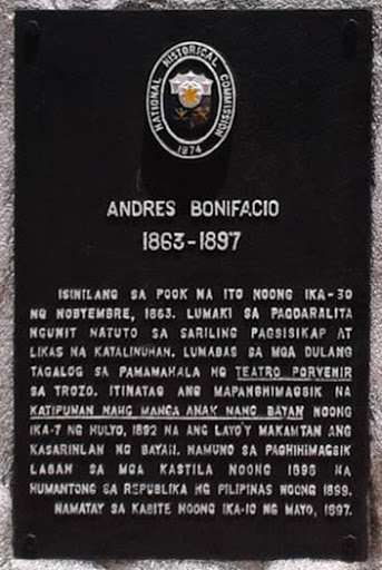 Andres Bonifacio historical marker