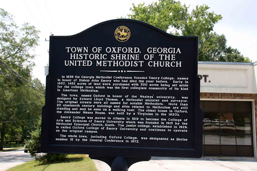 Town of Oxford, Georgia Historic Shrine of the United Methodist Church (side 1)