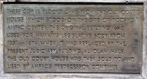 Plaque in Walker Park, Honolulu