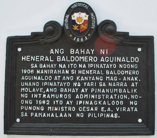 The House of General Baldomero Aguinaldo historical marker