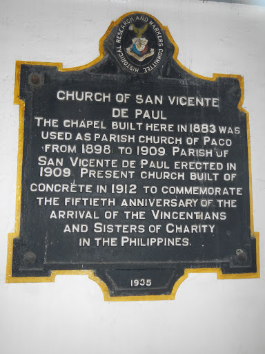 Church of Saint Vicent de Paul historical marker