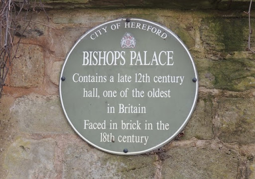 Bishop's Palace Plaque, Hereford